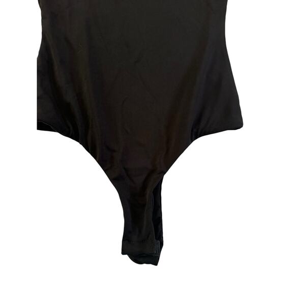 Windsor Small Solid Black One-Shoulder Long Sleeve Bodysuit #3269 - Picture 6 of 10